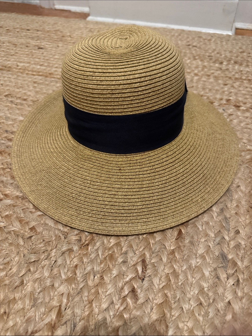 Toucan Straw Sun Hat with Navy  Band